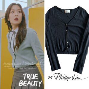 3.1 Phillip Lim Picot Stitch Cotton Wool Cardigan ALT ASO True Beauty